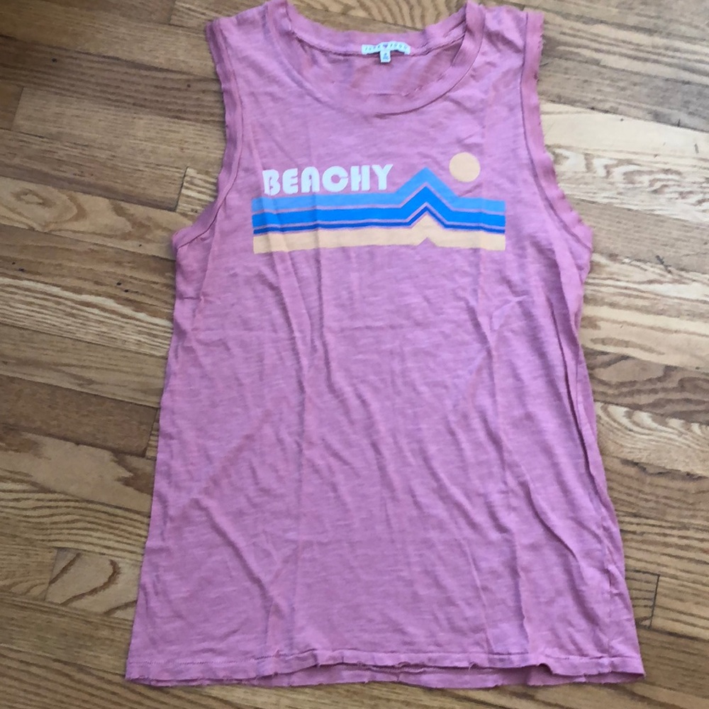 Junk Food pink Beachy Tank Top Sleeveless Shirt